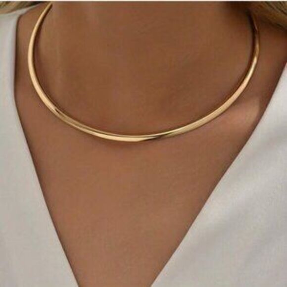 Jewelry - 18K Gold Filled Polished Collar Choker Necklace